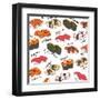 Background Sushi Set, Vector-wanpatsorn-Framed Art Print