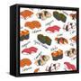 Background Sushi Set, Vector-wanpatsorn-Framed Stretched Canvas