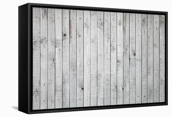 Background Texture of Old White Painted Wooden Lining Boards Wall-Eugene Sergeev-Framed Stretched Canvas