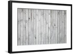 Background Texture of Old White Painted Wooden Lining Boards Wall-Eugene Sergeev-Framed Photographic Print