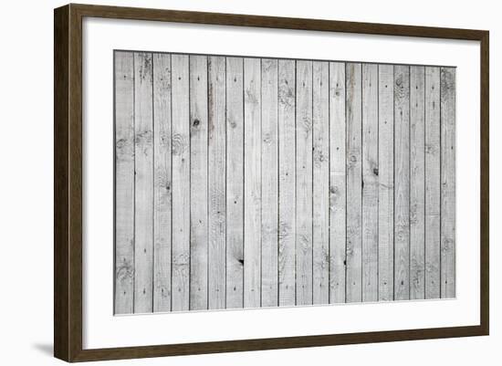 Background Texture of Old White Painted Wooden Lining Boards Wall-Eugene Sergeev-Framed Photographic Print