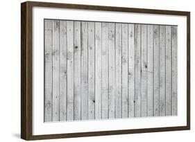 Background Texture of Old White Painted Wooden Lining Boards Wall-Eugene Sergeev-Framed Photographic Print