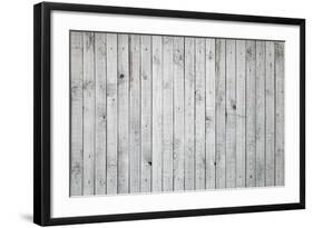 Background Texture of Old White Painted Wooden Lining Boards Wall-Eugene Sergeev-Framed Photographic Print