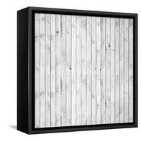 Background Texture of Old White Painted Wooden Lining Boards Wall-Eugene Sergeev-Framed Stretched Canvas