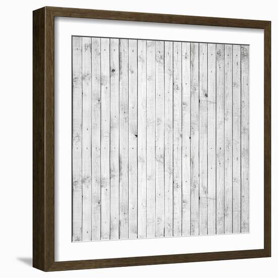 Background Texture of Old White Painted Wooden Lining Boards Wall-Eugene Sergeev-Framed Art Print