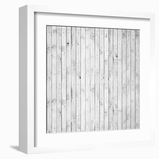 Background Texture of Old White Painted Wooden Lining Boards Wall-Eugene Sergeev-Framed Art Print