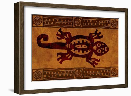 Background With American Indian National Patterns-frenta-Framed Art Print