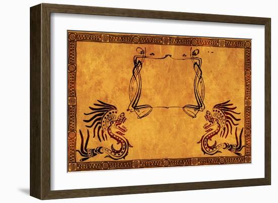 Background With American Indian National Patterns-frenta-Framed Art Print