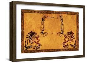 Background With American Indian National Patterns-frenta-Framed Art Print