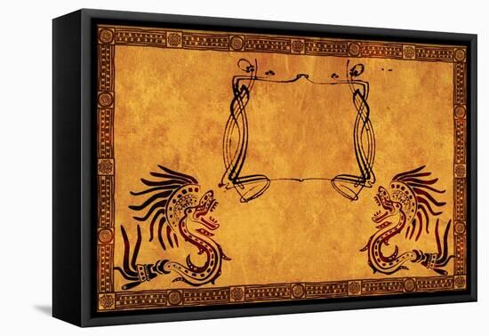 Background With American Indian National Patterns-frenta-Framed Stretched Canvas