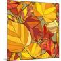 Background with Autumn Leaves-lolya1988-Mounted Art Print