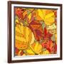 Background with Autumn Leaves-lolya1988-Framed Art Print