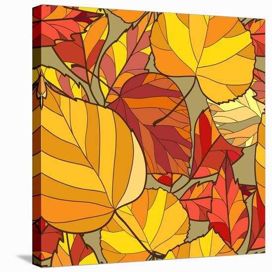 Background with Autumn Leaves-lolya1988-Stretched Canvas