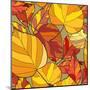 Background with Autumn Leaves-lolya1988-Mounted Art Print