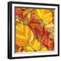 Background with Autumn Leaves-lolya1988-Framed Art Print