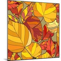 Background with Autumn Leaves-lolya1988-Mounted Art Print