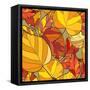 Background with Autumn Leaves-lolya1988-Framed Stretched Canvas