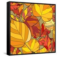 Background with Autumn Leaves-lolya1988-Framed Stretched Canvas