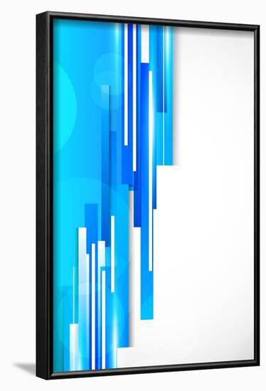 Background With Blue Lines-Denchik-Framed Art Print