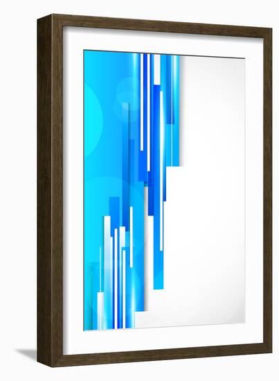 Background With Blue Lines-Denchik-Framed Art Print