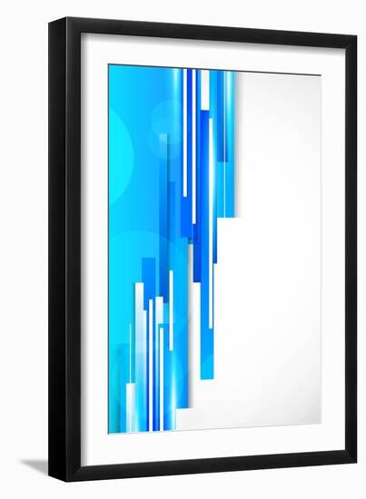 Background With Blue Lines-Denchik-Framed Art Print