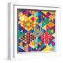 Background with Decorative Geometric and Abstract Elements. Vector Illustration.-emirilen-Framed Art Print