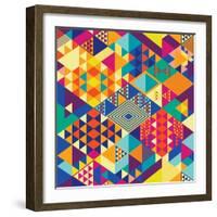 Background with Decorative Geometric and Abstract Elements. Vector Illustration.-emirilen-Framed Art Print