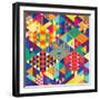 Background with Decorative Geometric and Abstract Elements. Vector Illustration.-emirilen-Framed Art Print