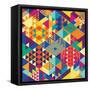 Background with Decorative Geometric and Abstract Elements. Vector Illustration.-emirilen-Framed Stretched Canvas