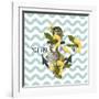 Background with Flowers Dandelion and Anchor-Rasveta-Framed Art Print