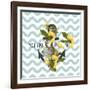 Background with Flowers Dandelion and Anchor-Rasveta-Framed Art Print