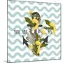 Background with Flowers Dandelion and Anchor-Rasveta-Mounted Art Print