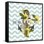 Background with Flowers Dandelion and Anchor-Rasveta-Framed Stretched Canvas