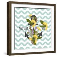 Background with Flowers Dandelion and Anchor-Rasveta-Framed Art Print