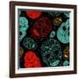 Background with Green, Black and Red Skulls-Alisa Foytik-Framed Art Print