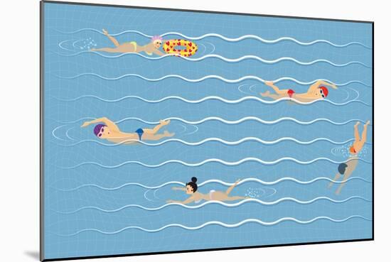 Background with Swimming Pool-Milovelen-Mounted Premium Giclee Print