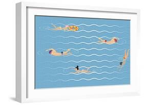 Background with Swimming Pool-Milovelen-Framed Art Print