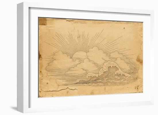 Background with Waves-il67-Framed Art Print