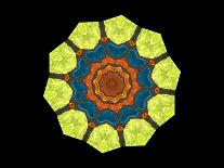 Golden Polygon Flower-backgroundgeo-Framed Stretched Canvas