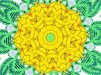 Golden Polygon Flower-backgroundgeo-Art Print