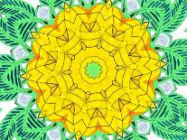 Golden Polygon Flower-backgroundgeo-Stretched Canvas