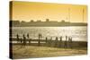 Backlight at Men Playing Soccer at the Beach of Bukha, Musandam, Oman, Middle East-Michael Runkel-Stretched Canvas