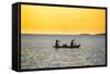 Backlight of Fishermen in a Little Fishing Boat at Sunset-Michael Runkel-Framed Stretched Canvas