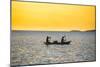 Backlight of Fishermen in a Little Fishing Boat at Sunset-Michael Runkel-Mounted Photographic Print