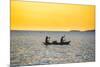 Backlight of Fishermen in a Little Fishing Boat at Sunset-Michael Runkel-Mounted Photographic Print