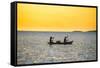 Backlight of Fishermen in a Little Fishing Boat at Sunset-Michael Runkel-Framed Stretched Canvas