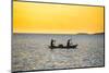 Backlight of Fishermen in a Little Fishing Boat at Sunset-Michael Runkel-Mounted Photographic Print