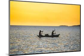 Backlight of Fishermen in a Little Fishing Boat at Sunset-Michael Runkel-Mounted Photographic Print