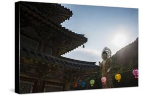 Backlit Golden Maitreya Statue, Beopjusa Temple Complex, South Korea, Asia-Michael-Stretched Canvas