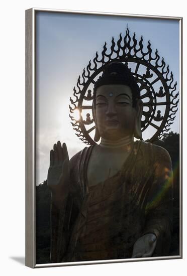 Backlit Golden Maitreya Statue, Beopjusa Temple Complex, South Korea, Asia-Michael-Framed Photographic Print